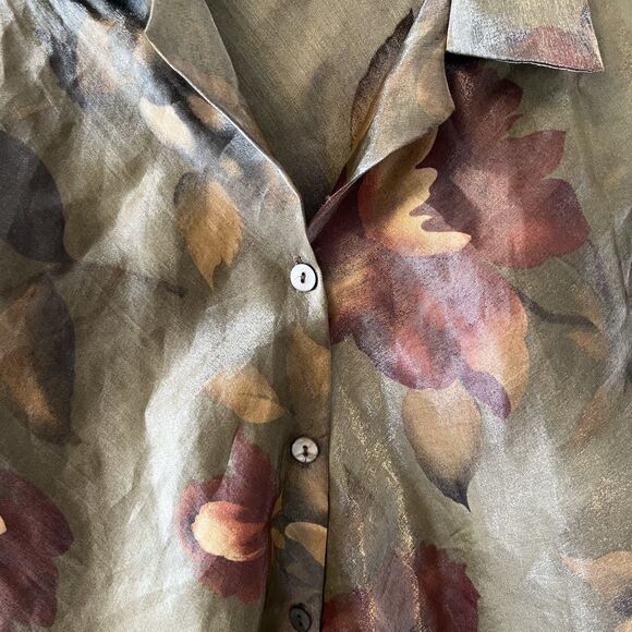 Vintage Jonathan Martin Top Womens XS/S Satiny Button Up Fairy Romantic 90's Y2K - Picture 5 of 16